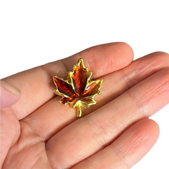 Fashion Jewelry Jewelry - ✨ 3/$15 ✨ Enameled Fall Leaf Pin
